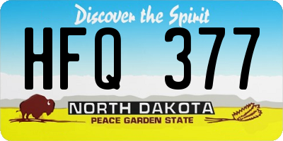 ND license plate HFQ377