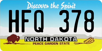 ND license plate HFQ378