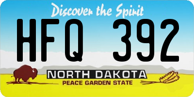 ND license plate HFQ392