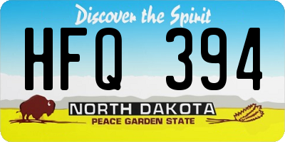 ND license plate HFQ394