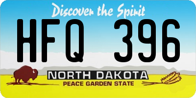 ND license plate HFQ396