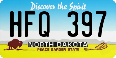 ND license plate HFQ397