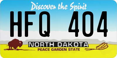 ND license plate HFQ404