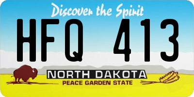 ND license plate HFQ413