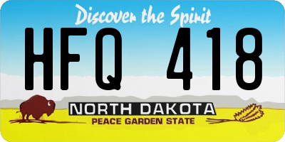 ND license plate HFQ418