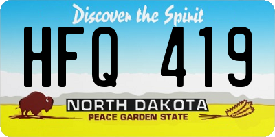 ND license plate HFQ419