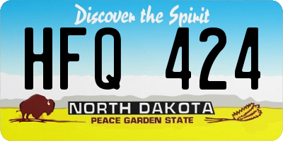 ND license plate HFQ424