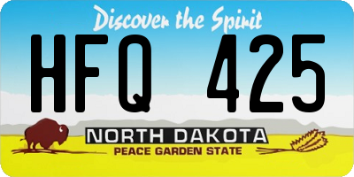 ND license plate HFQ425