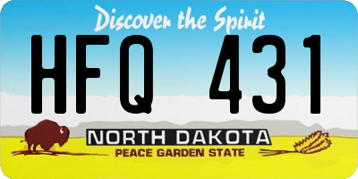 ND license plate HFQ431