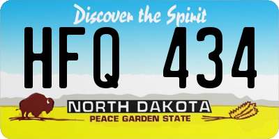 ND license plate HFQ434