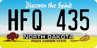 ND license plate HFQ435