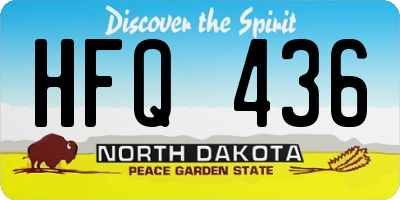 ND license plate HFQ436