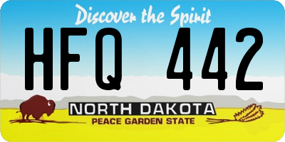 ND license plate HFQ442