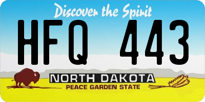 ND license plate HFQ443