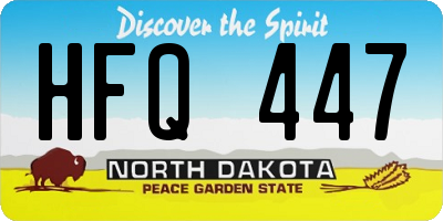 ND license plate HFQ447