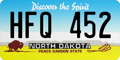 ND license plate HFQ452