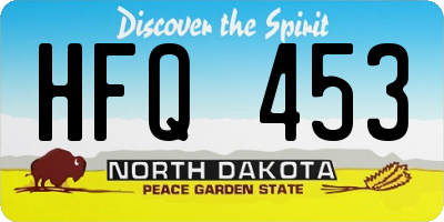ND license plate HFQ453