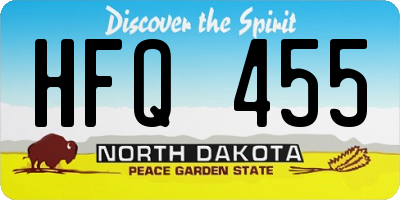 ND license plate HFQ455
