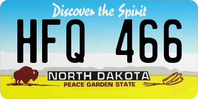 ND license plate HFQ466