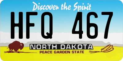 ND license plate HFQ467