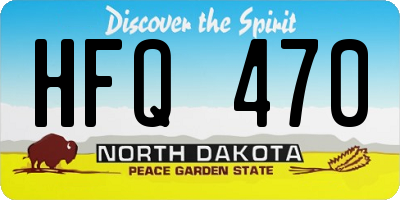ND license plate HFQ470