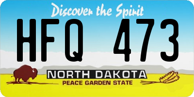 ND license plate HFQ473