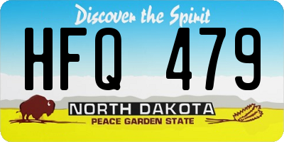 ND license plate HFQ479
