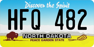 ND license plate HFQ482