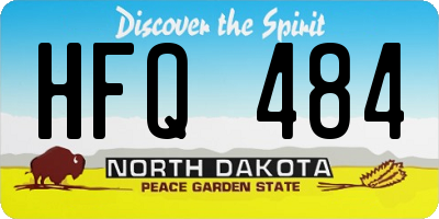 ND license plate HFQ484