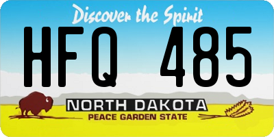 ND license plate HFQ485