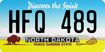 ND license plate HFQ489