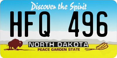 ND license plate HFQ496