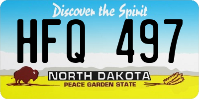 ND license plate HFQ497