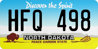 ND license plate HFQ498