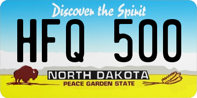 ND license plate HFQ500