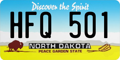 ND license plate HFQ501