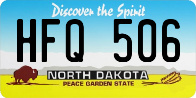 ND license plate HFQ506