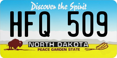 ND license plate HFQ509