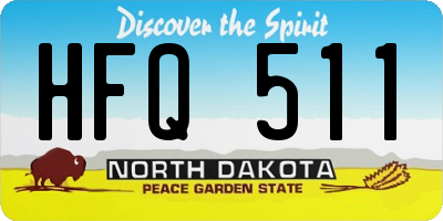 ND license plate HFQ511