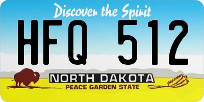 ND license plate HFQ512