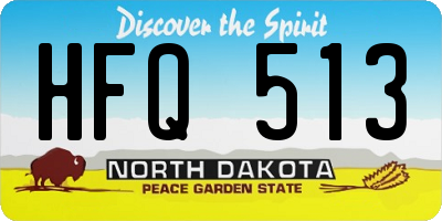 ND license plate HFQ513