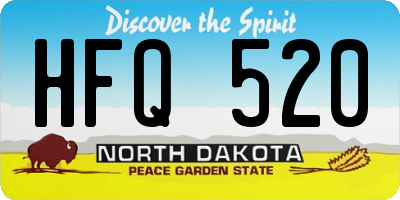 ND license plate HFQ520