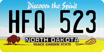 ND license plate HFQ523