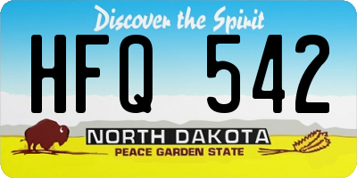 ND license plate HFQ542