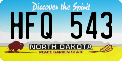 ND license plate HFQ543