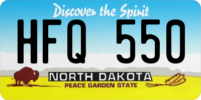 ND license plate HFQ550
