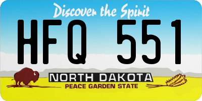 ND license plate HFQ551
