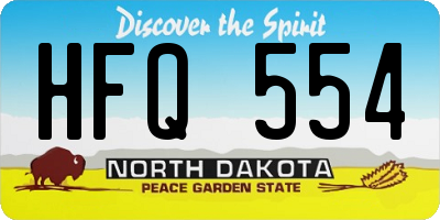 ND license plate HFQ554