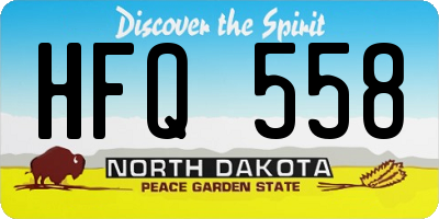 ND license plate HFQ558