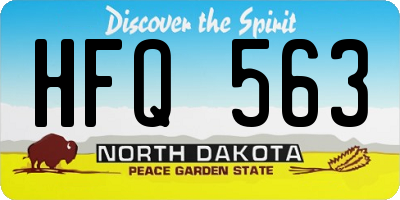 ND license plate HFQ563